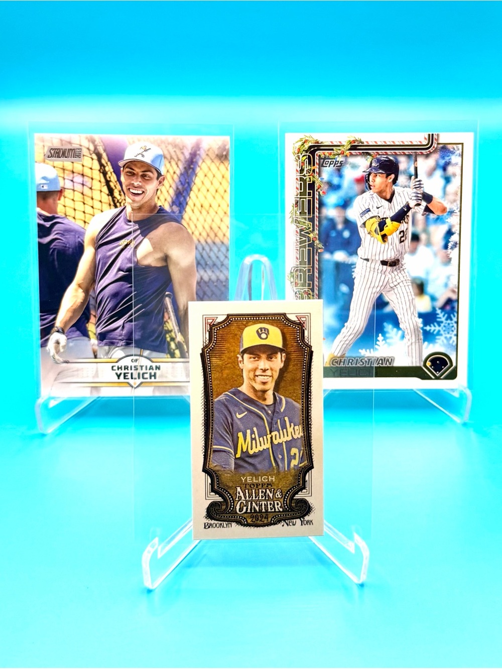 🔥CHRISTIAN YELICH Lot! 🔥Allen & Ginter Mini + Topps Holiday & Stadium Club! 🤯